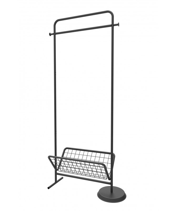 Appendiabiti Con Cesto Portatutto In Metallo Nero