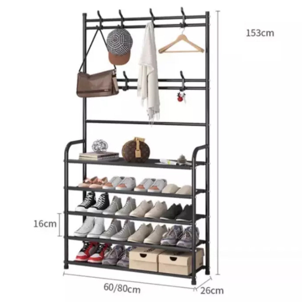Appendiabiti Da Ingresso Attaccapanni Panca Con Scarpiera A 4 Ripiani Da Terra