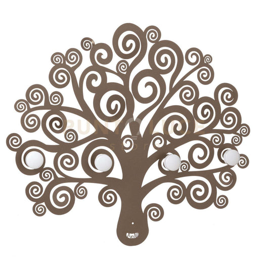 appendiabiti da parete decorativo albero della vita Bronzo in Ferro e legno per i pomelli 70x60cmh