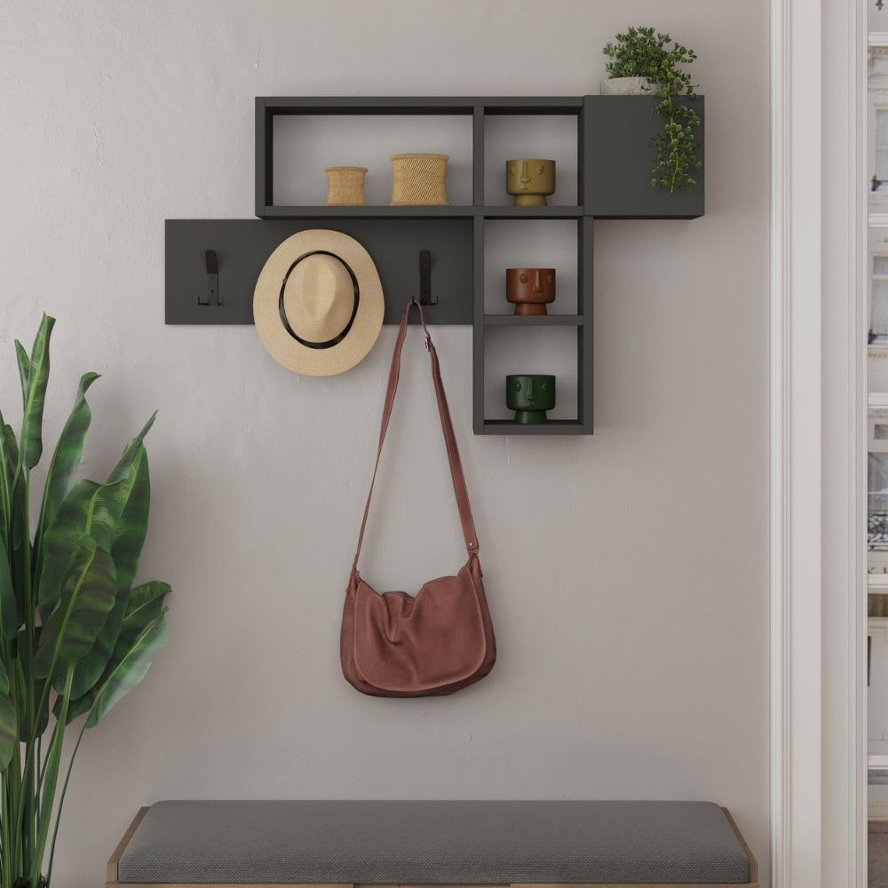 Appendiabiti da parete Game colore antracite