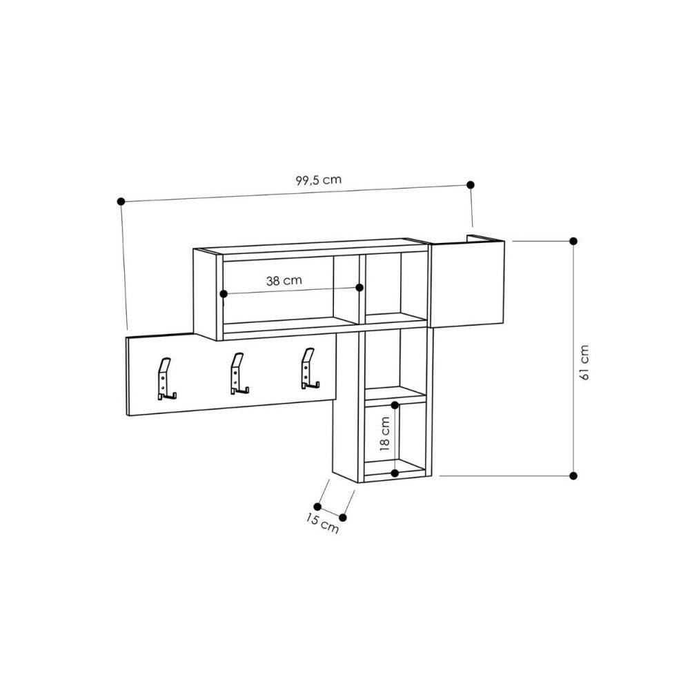Appendiabiti da parete Game colore bianco