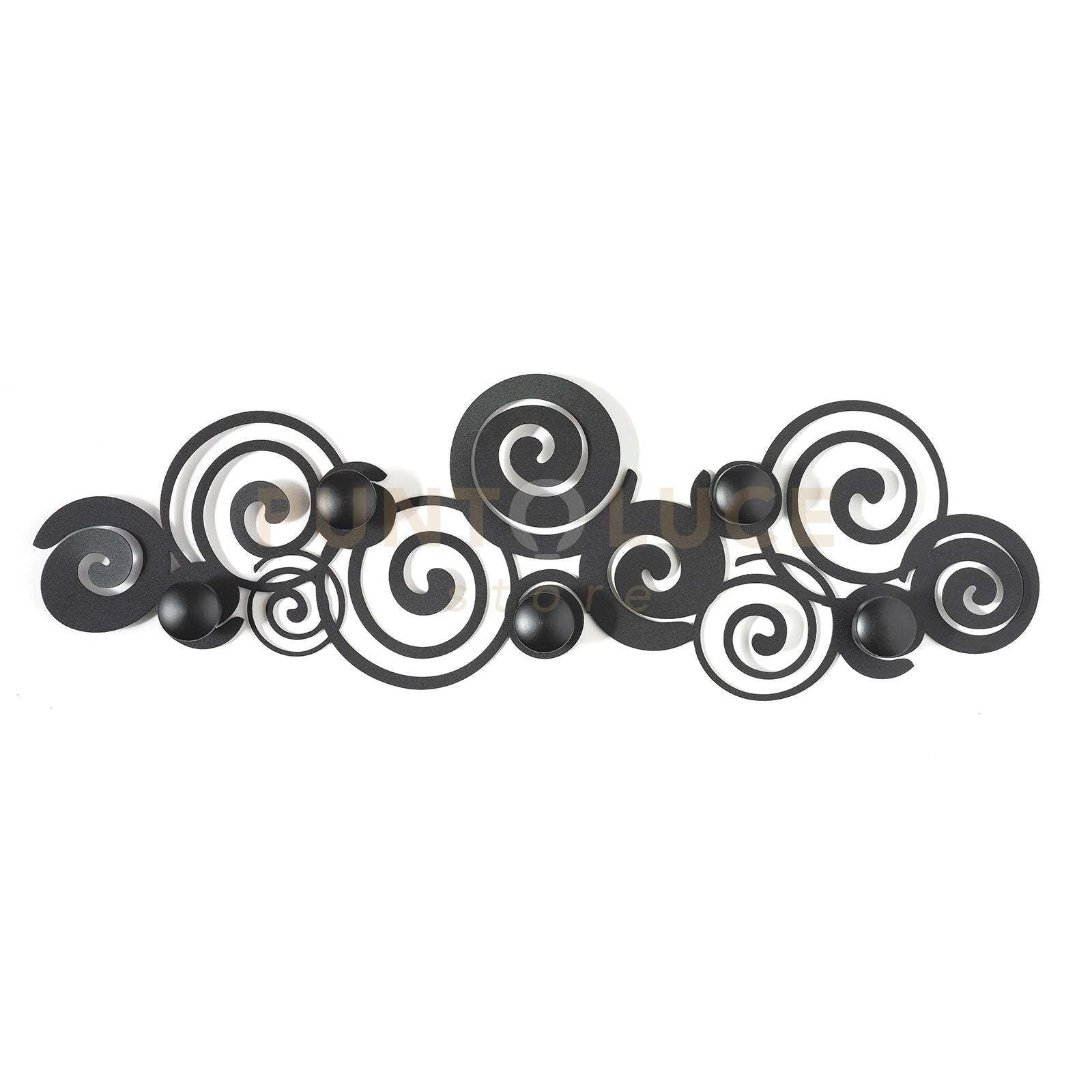 appendiabiti da parete particolare orfeo Nero in Ferro 75x25cmh