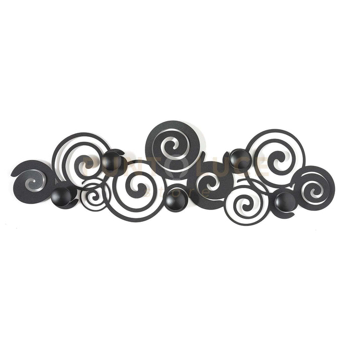 appendiabiti da parete particolare orfeo Nero in Ferro 75x25cmh