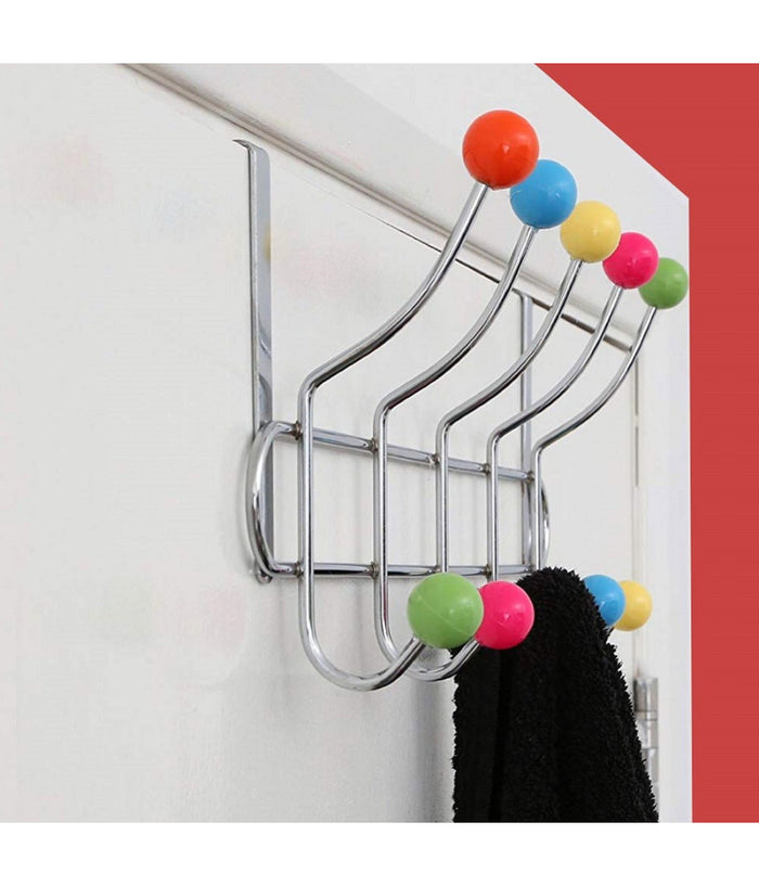 Appendiabiti Da Porta Con 10 Ganci E Pomelli Multicolore Gancio Dietro Porta         