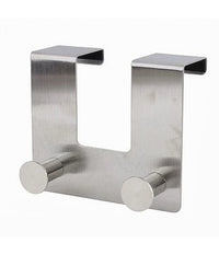 Appendiabiti Da Porta Con 2 Ganci 12.5 X 11.5cm Silver Asciugamani Vestiti 87783         