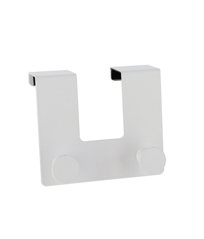 Appendiabiti Da Porta Con 2 Ganci 12.5x11.5 Cm Bianco Asciugamani Vestiti 87779         