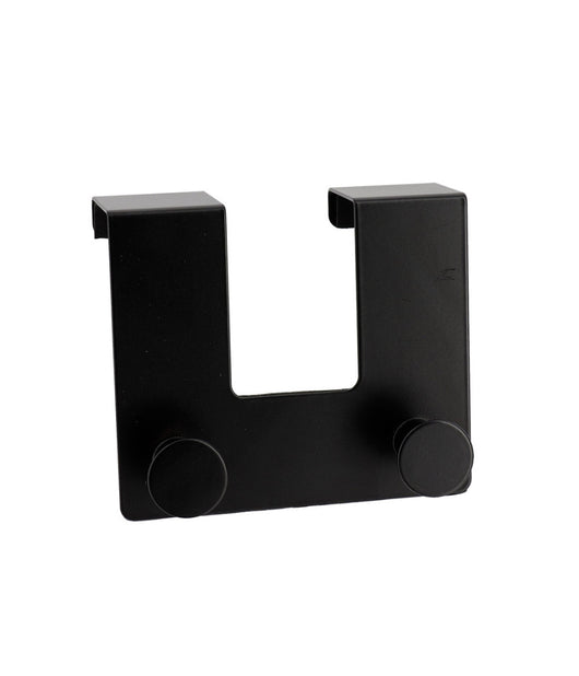 Appendiabiti Da Porta Con 2 Ganci 12.5x11.5cm Nero Per Asciugamani Vestiti 87775         