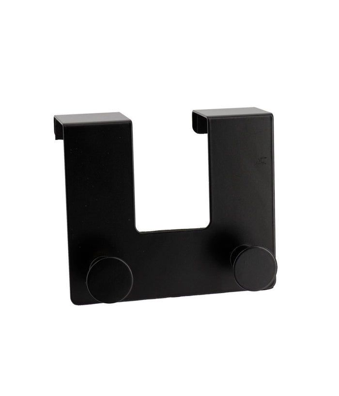 Appendiabiti Da Porta Con 2 Ganci 12.5x11.5cm Nero Per Asciugamani Vestiti 87775         