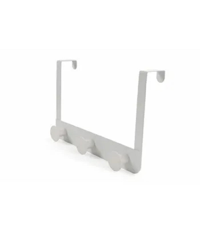 Appendiabiti Da Porta Con 3 Ganci 19.5x11.5 Cm Bianco Asciugamani Vestiti 87780         