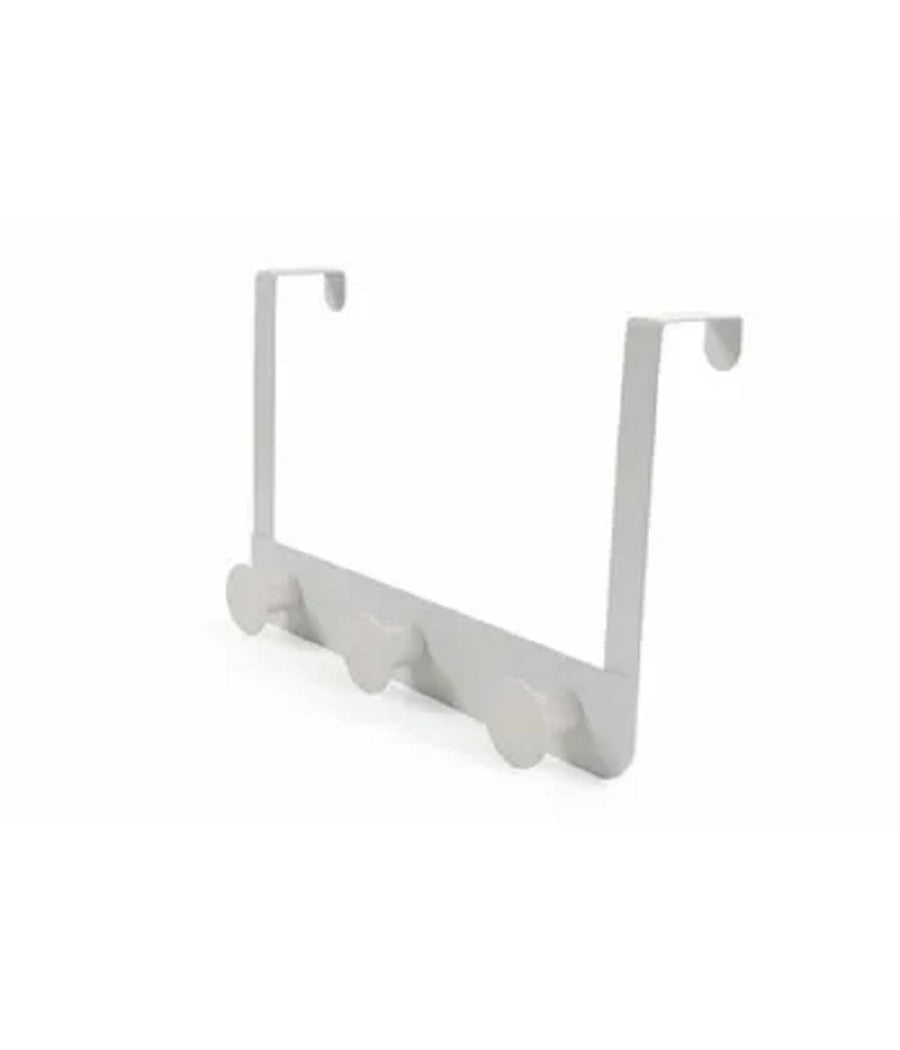 Appendiabiti Da Porta Con 3 Ganci 19.5x11.5 Cm Bianco Asciugamani Vestiti 87780         