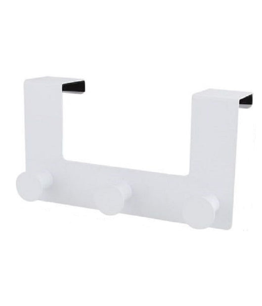 Appendiabiti Da Porta Con 3 Ganci 19.5x11.5 Cm Bianco Asciugamani Vestiti 87780         