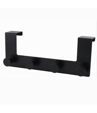 Appendiabiti Da Porta Con 4 Ganci 27 X 11.5cm Nero Per Asciugamani Vestiti 87777         
