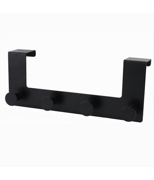 Appendiabiti Da Porta Con 4 Ganci 27 X 11.5cm Nero Per Asciugamani Vestiti 87777         