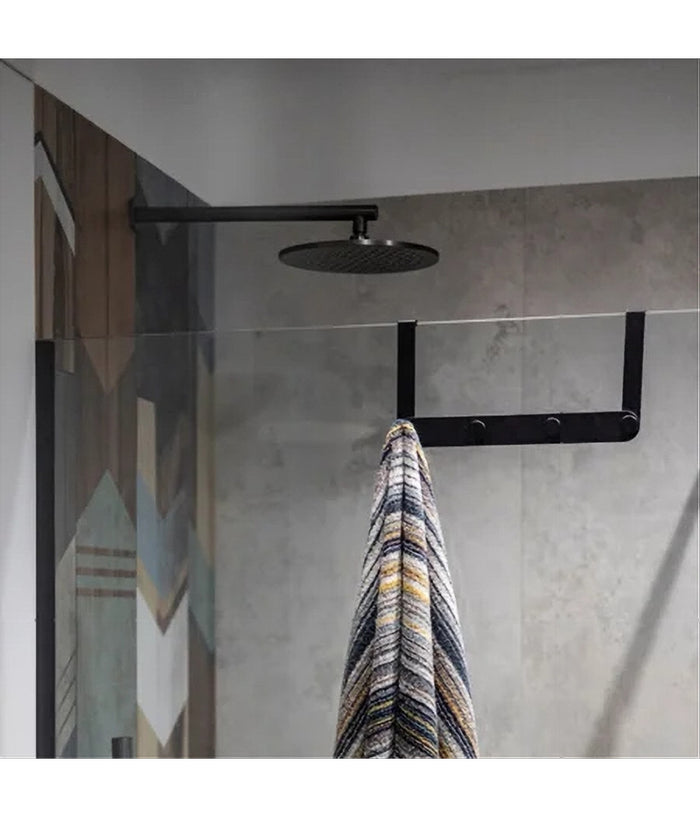 Appendiabiti Da Porta Con 4 Ganci 27 X 11.5cm Nero Per Asciugamani Vestiti 87777         