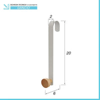 Appendiabiti da porta e termoarredo in acciaio bianco e bambù Haiti