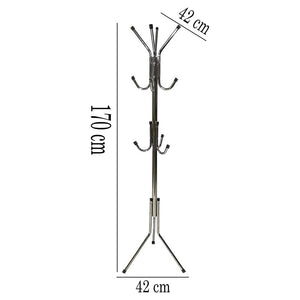 Trade Shop - Appendiabiti Da Terra 170 Cm Attaccapanni 11 Ganci Cromato Piantana Appendi Abiti -