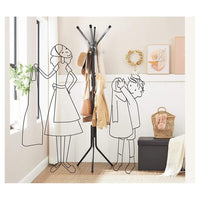 Trade Shop - Appendiabiti Da Terra 170 Cm Attaccapanni 11 Ganci Cromato Piantana Appendi Abiti -