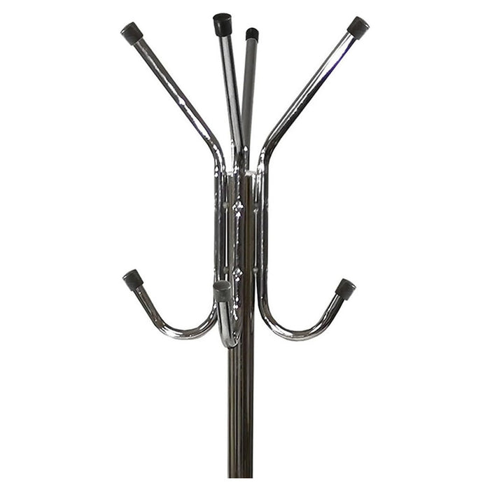 Trade Shop - Appendiabiti Da Terra 170 Cm Attaccapanni 11 Ganci Cromato Piantana Appendi Abiti -