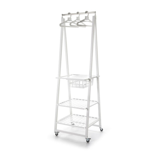 Appendiabiti da Terra in metallo con ruote, bianco, URBAN