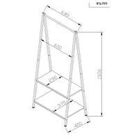 Appendiabiti Hamilton 2 Ripiani In Metallo+legno Truciolato Naturale