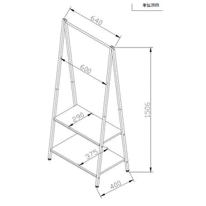 Appendiabiti Hamilton 2 Ripiani In Metallo+legno Truciolato Naturale