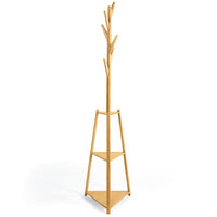 IDMarket - Appendiabiti in bambù con ripiani angolari LANA