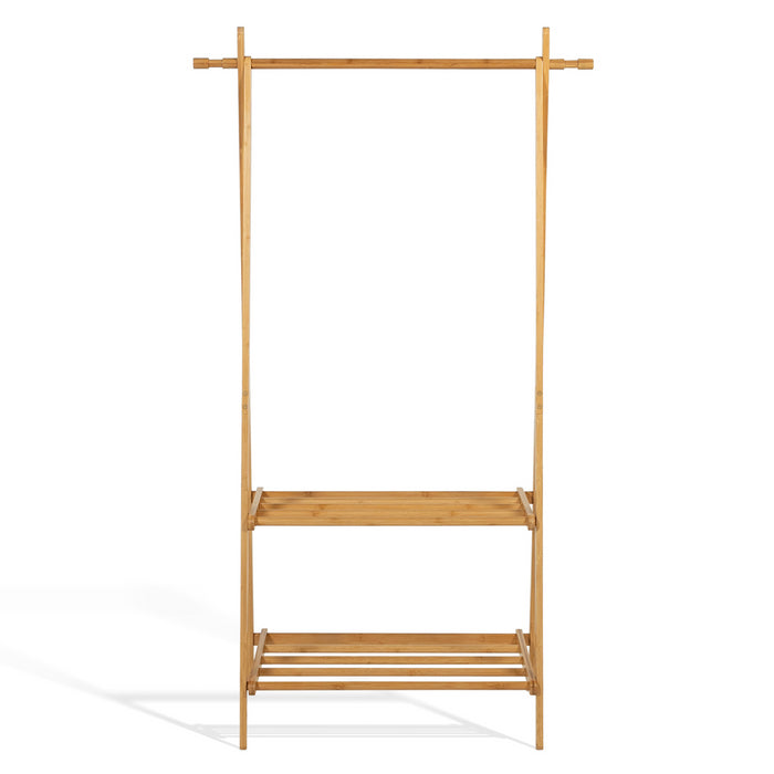 IDMarket - Appendiabiti in bambù RITA 2 ripiani