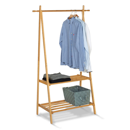 IDMarket - Appendiabiti in bambù RITA 2 ripiani