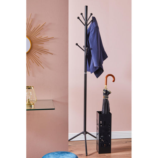 Appendiabiti Jupiter Metallo Nero Opaco Dimensione 49x43x169 5cm
