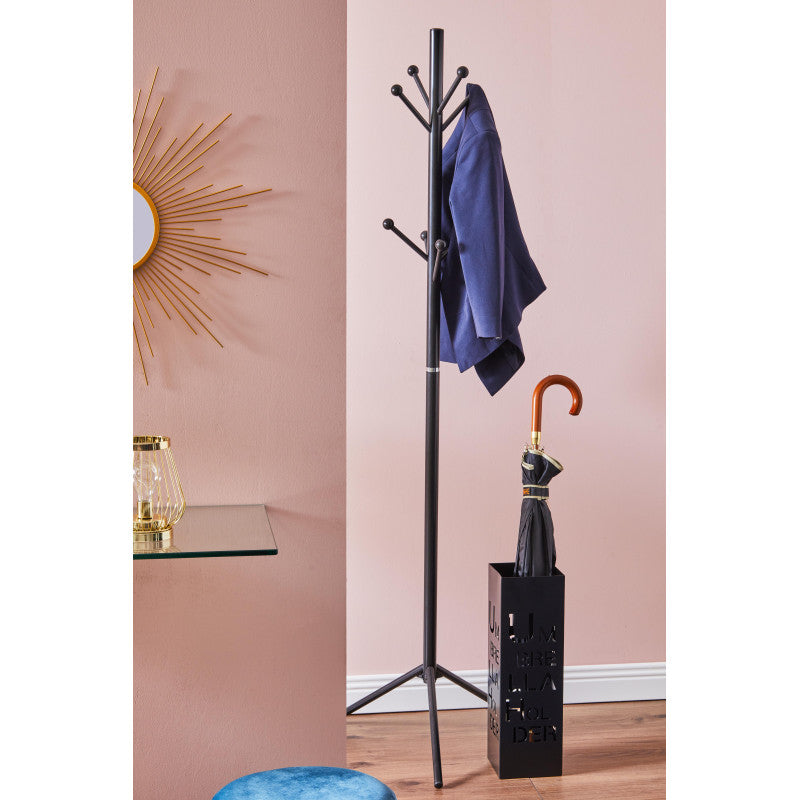 Appendiabiti Jupiter Metallo Nero Opaco Dimensione 49x43x169 5cm