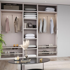 Appendiabiti per armadio Hang, 450 - 600, Verniciato grigio pietra, Acciaio e Tecnoplastica.