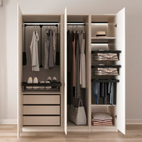 Appendiabiti per armadio Hang, 600 - 830, Verniciato nero, Acciaio e Tecnoplastica.