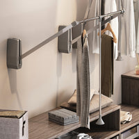 Appendiabiti per armadio Hang a parete, 600-830, Cromato brillo, Acciaio e Tecnoplastica