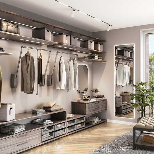 Appendiabiti per armadio Hang a parete, 600-830, Cromato brillo, Acciaio e Tecnoplastica