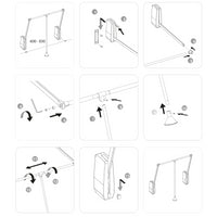 Appendiabiti per armadio Hang a parete, 600-830, Cromato brillo, Acciaio e Tecnoplastica