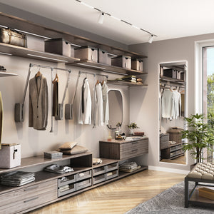 Appendiabiti per armadio Hang a parete, 600-830, Cromato brillo, Acciaio e Tecnoplastica