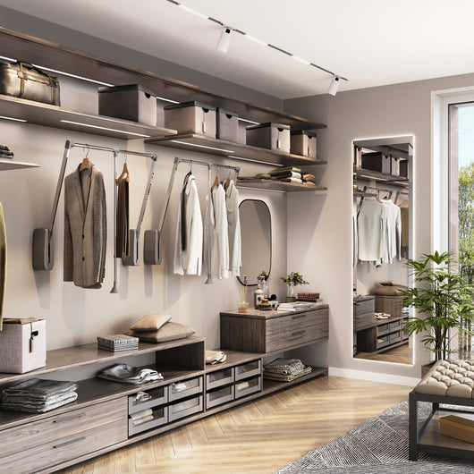 Appendiabiti per armadio Hang a parete, 600-830, Cromato brillo, Acciaio e Tecnoplastica