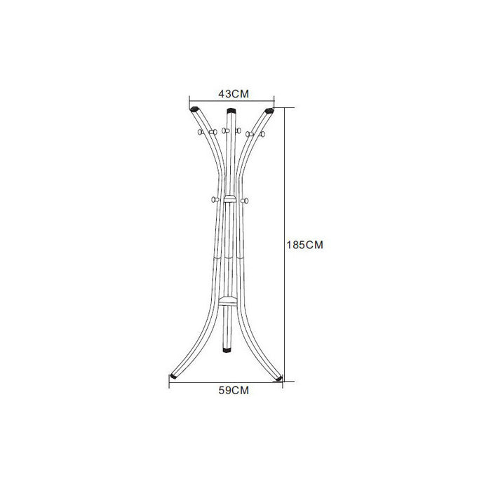 Appendiabiti Reed In Metallo Grigio Scuro Dimensione 40x59x184cm