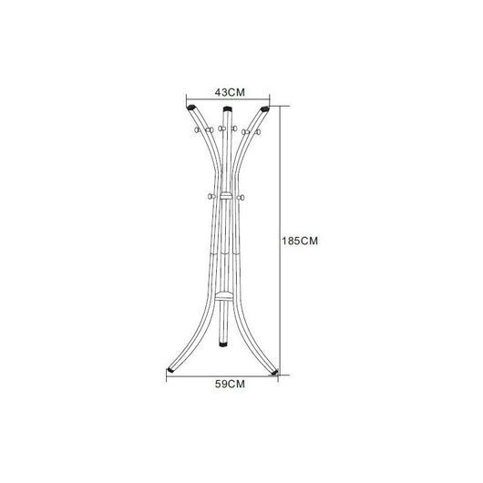 Appendiabiti Reed In Metallo Grigio Scuro Dimensione 40x59x184cm