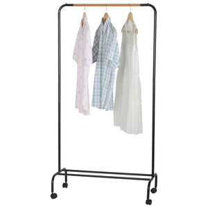 Appendiabiti Singolo Nero/eff Legno In Metallo 80x40x155cm Con Ripiano