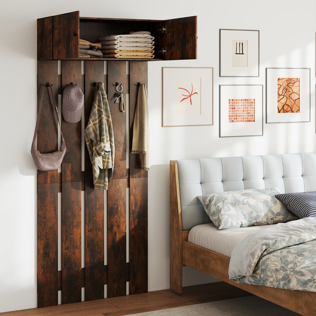 Appendiabiti da parete per ingresso da parete per corridoio, Appendiabiti da parete appendiabiti da parete Marrone-Appendiabiti