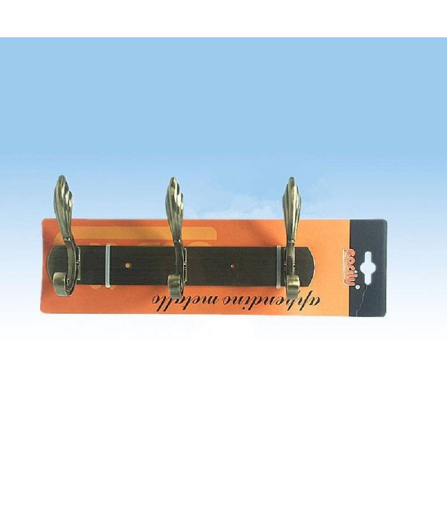Appendini Appendi Panni Abiti Asciugamani Parete Ottone Bronzo 3 Posti 52721a         