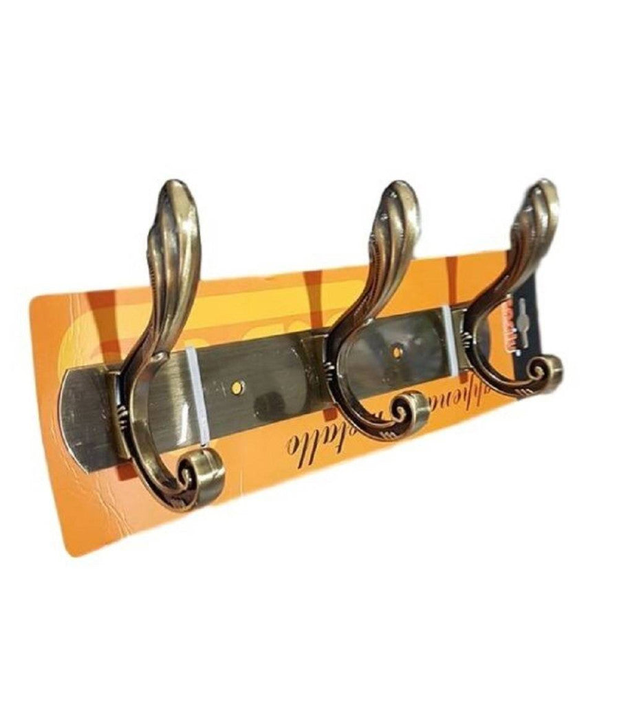 Appendini Appendi Panni Abiti Asciugamani Parete Ottone Bronzo 3 Posti 52721a         