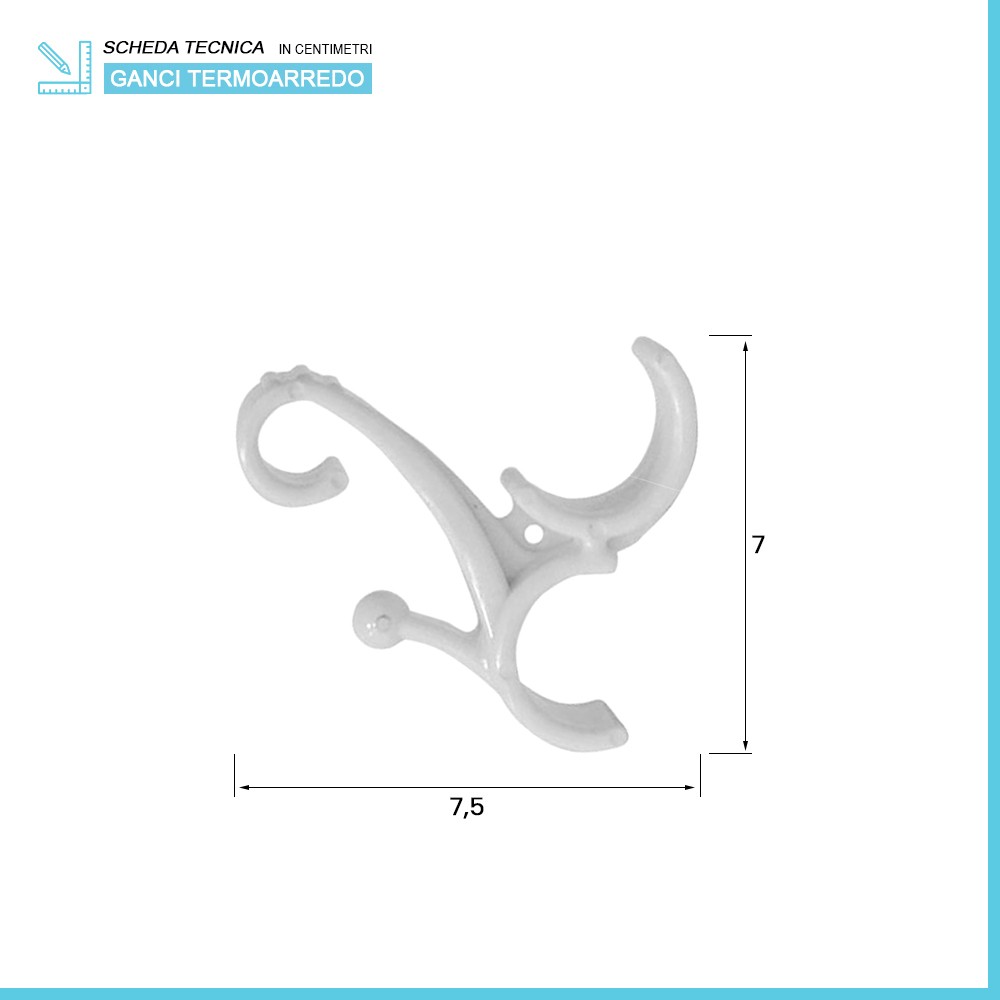 Appendini per termoarredo bianco in set 2 pezzi