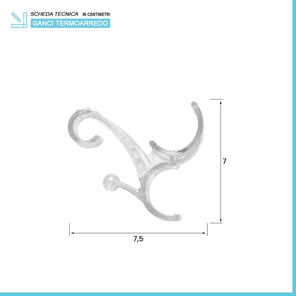 Appendini per termoarredo trasparenti in set da 2 pezzi