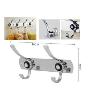 Appendino A 2 Ganci Appendi Abiti Asciugamano Bagno Fiore Diamante 20x10cm 56622         