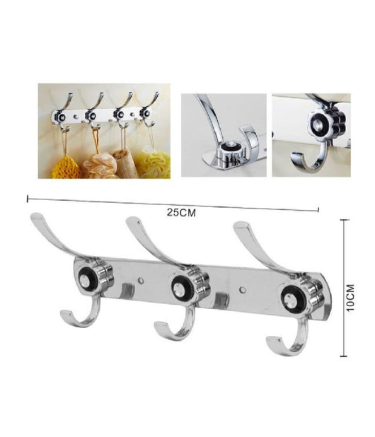 Appendino A 3 Ganci Appendi Abiti Asciugamano Bagno Fiore Diamante 25x10cm 56623         