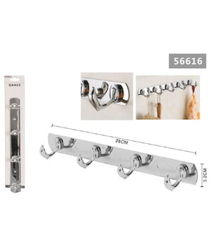 Appendino A 4 Ganci Forma Delfino Porta Asciugamani Parete Bagno 28x3.2 Cm 56616         