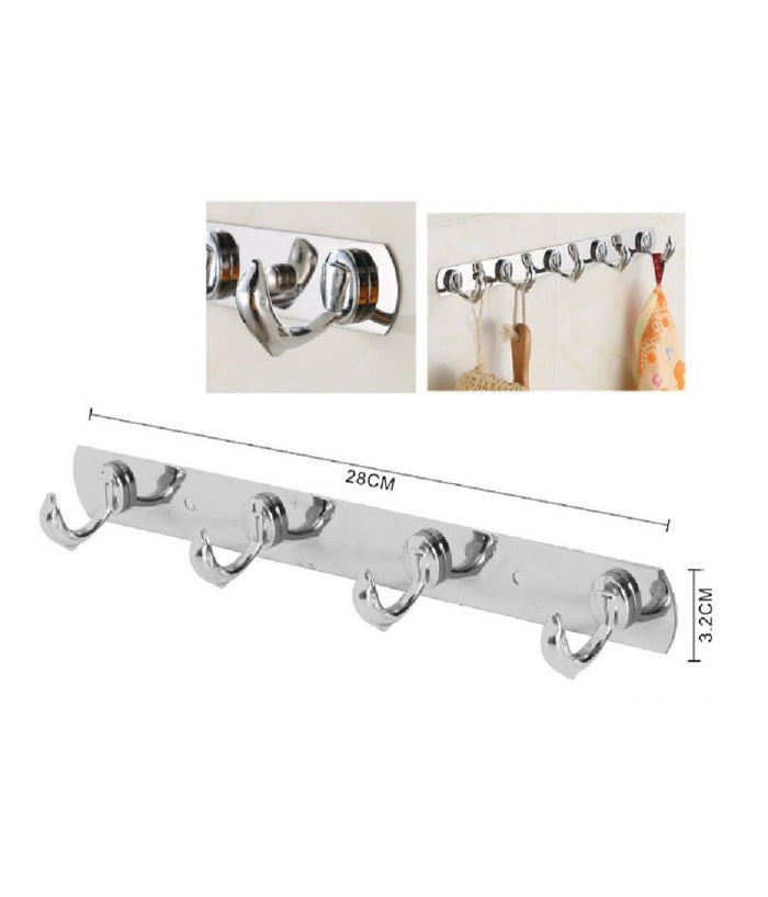 Appendino A 4 Ganci Forma Delfino Porta Asciugamani Parete Bagno 28x3.2 Cm 56616         