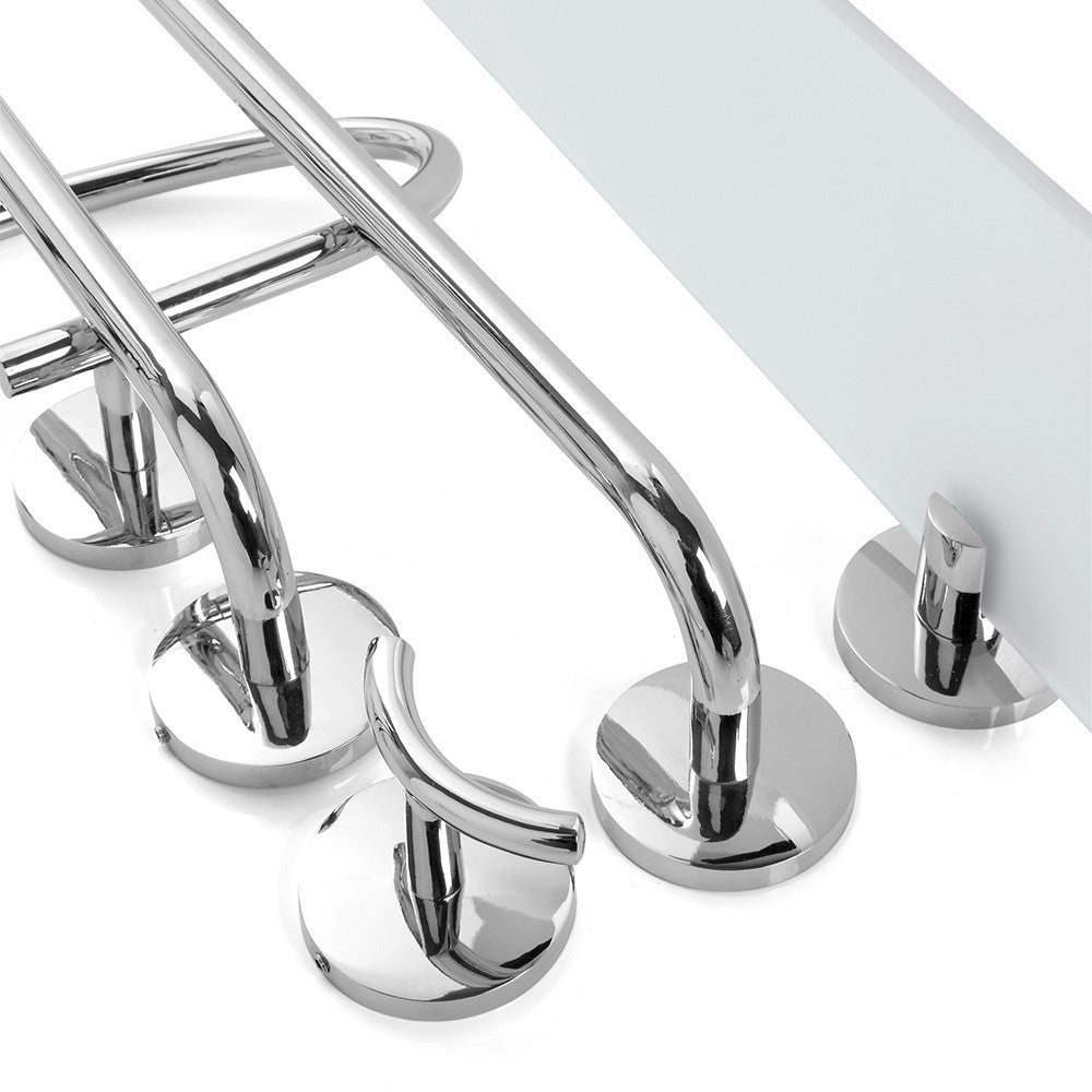 Appendino a muro con doppio gancio in acciaio cromato  Bora